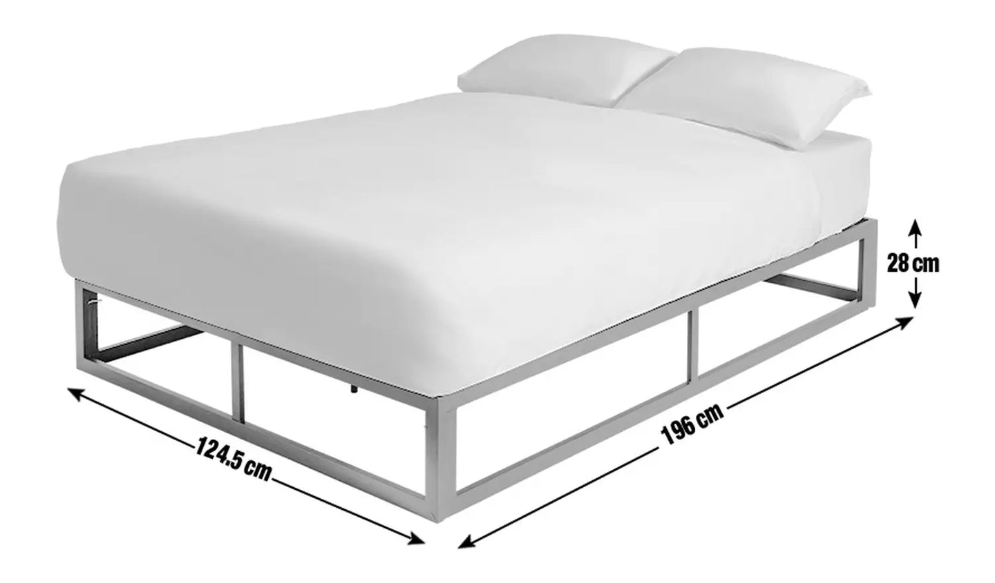 Platform Small Double Metal Bed Frame - Black